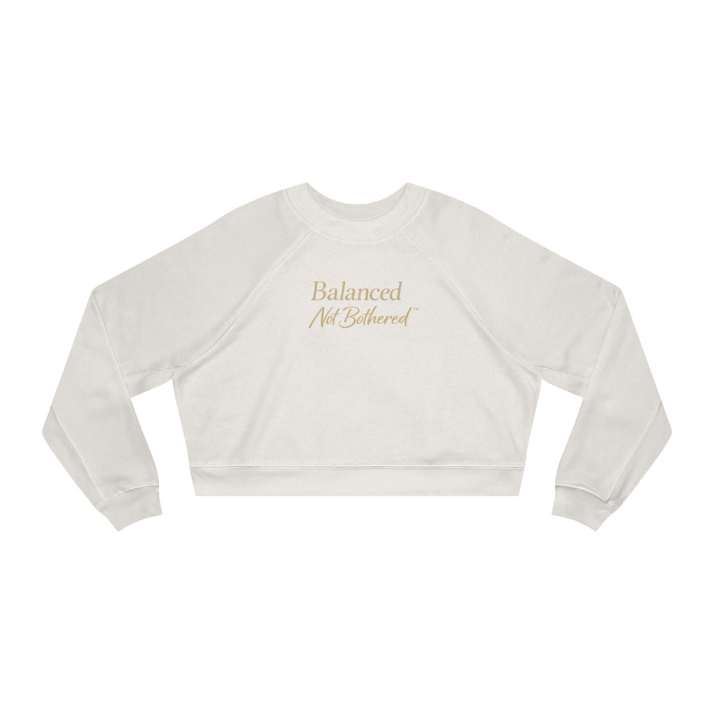 Balanced Not Bothered™ Cropped Fleece Pullover, Gold Script Navy Sweatshirt