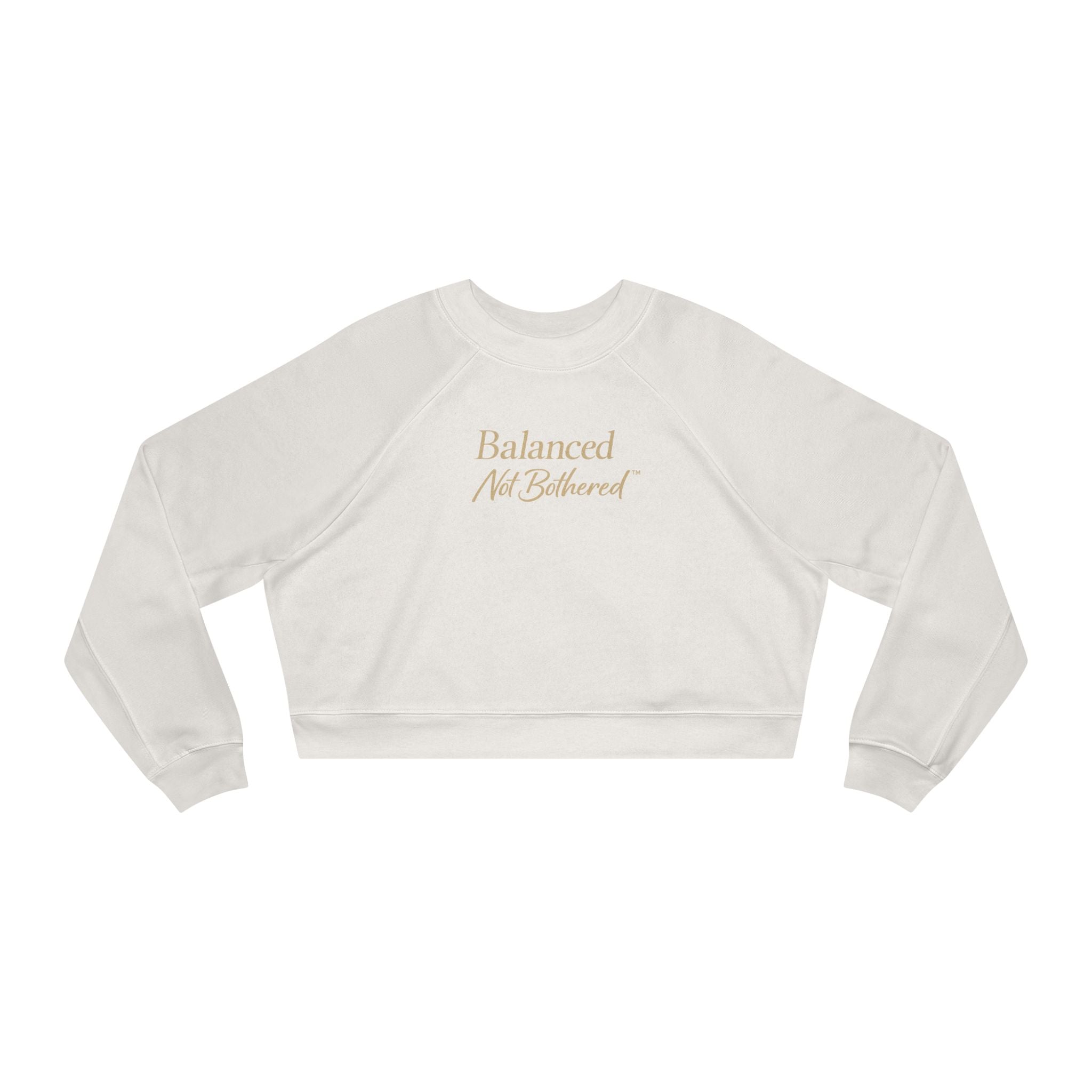 Balanced Not Bothered™ Cropped Fleece Pullover, Gold Script Navy Sweatshirt