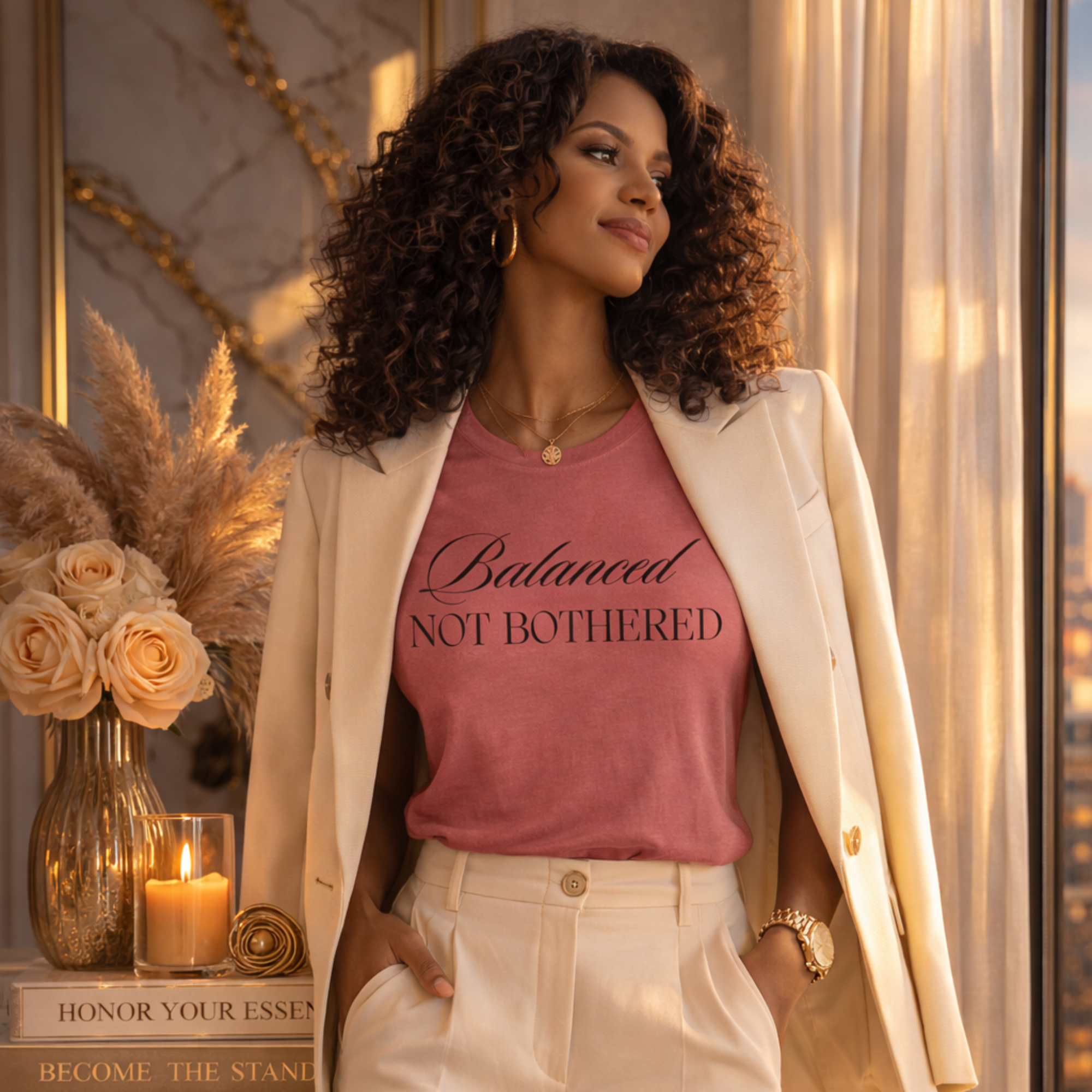 Balanced, Not Bothered Tee | Minimalist Statement Graphic T Shirt