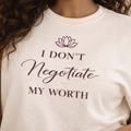 I Don’t Negotiate My Worth Lotus Crewneck Sweatshirt