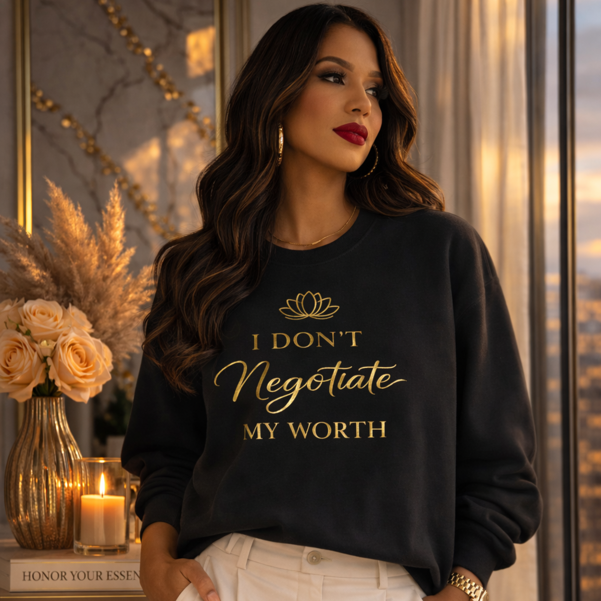 I Don't Negotiate My Worth Luxe Crewneck Sweatshirt