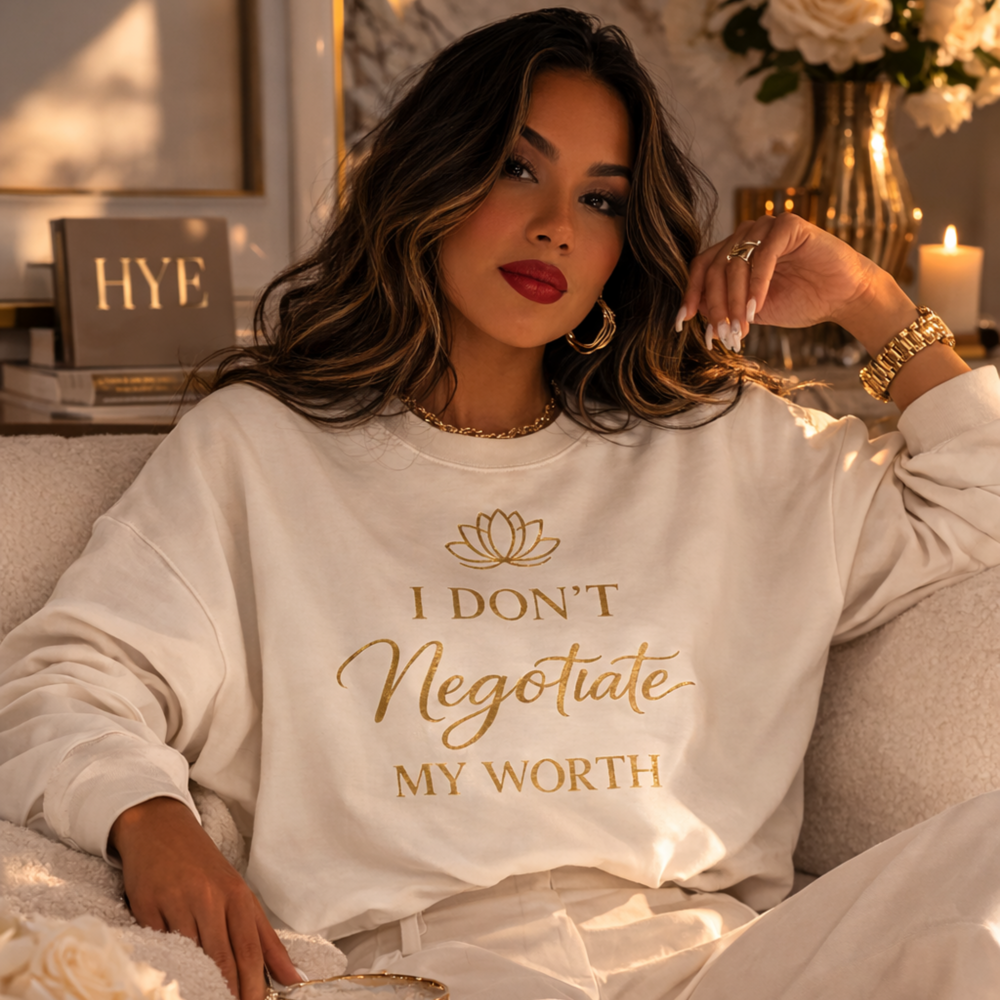 I Don't Negotiate My Worth Luxe Crewneck Sweatshirt