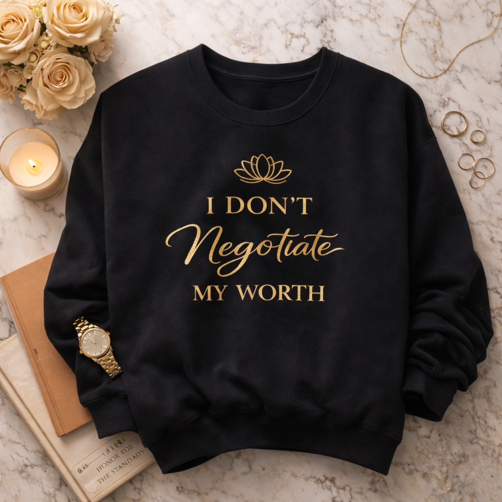 I Don't Negotiate My Worth Luxe Crewneck Sweatshirt