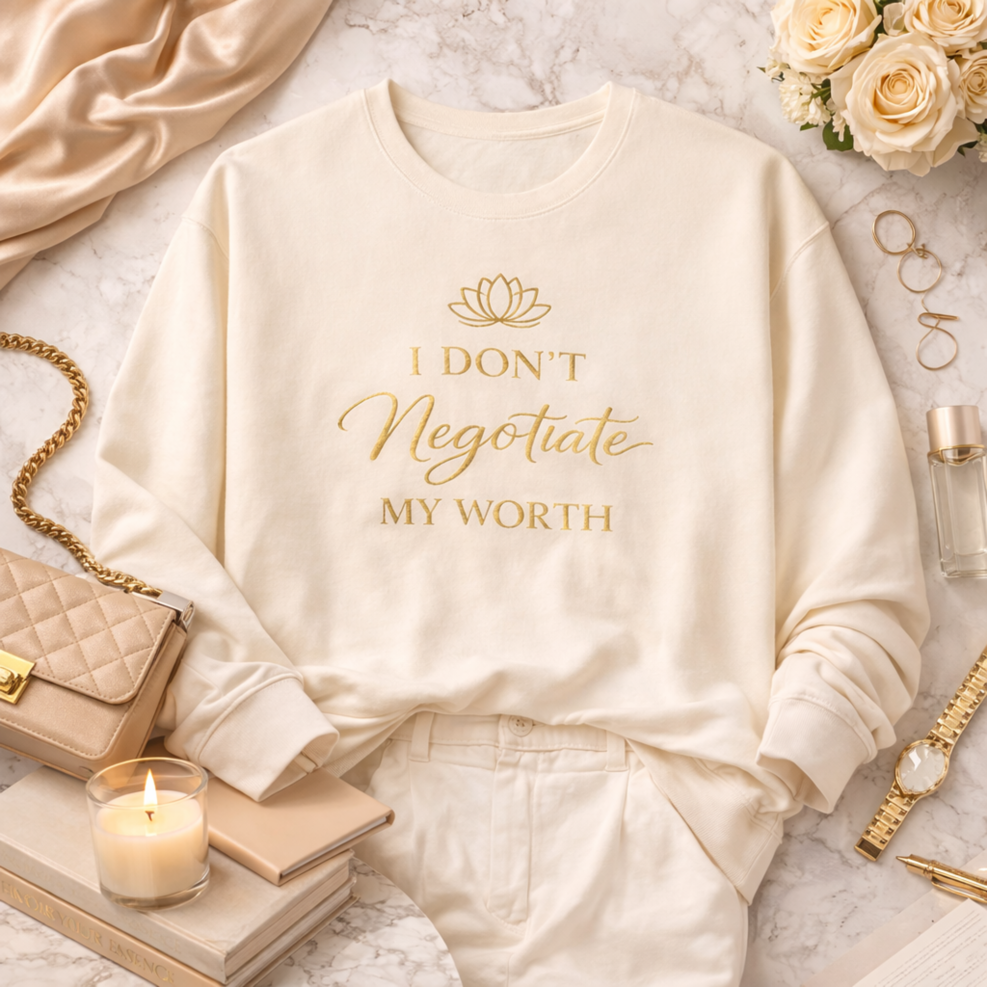 I Don't Negotiate My Worth Luxe Crewneck Sweatshirt