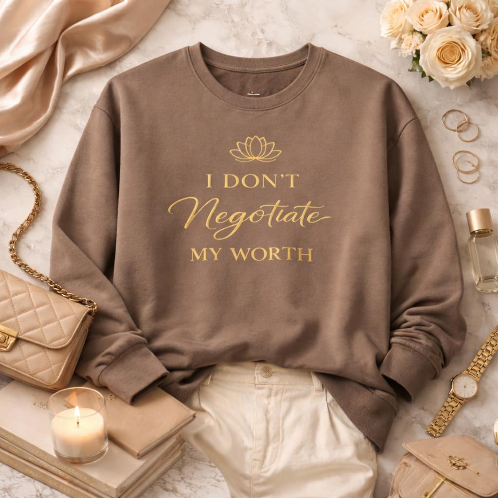 I Don't Negotiate My Worth Luxe Crewneck Sweatshirt
