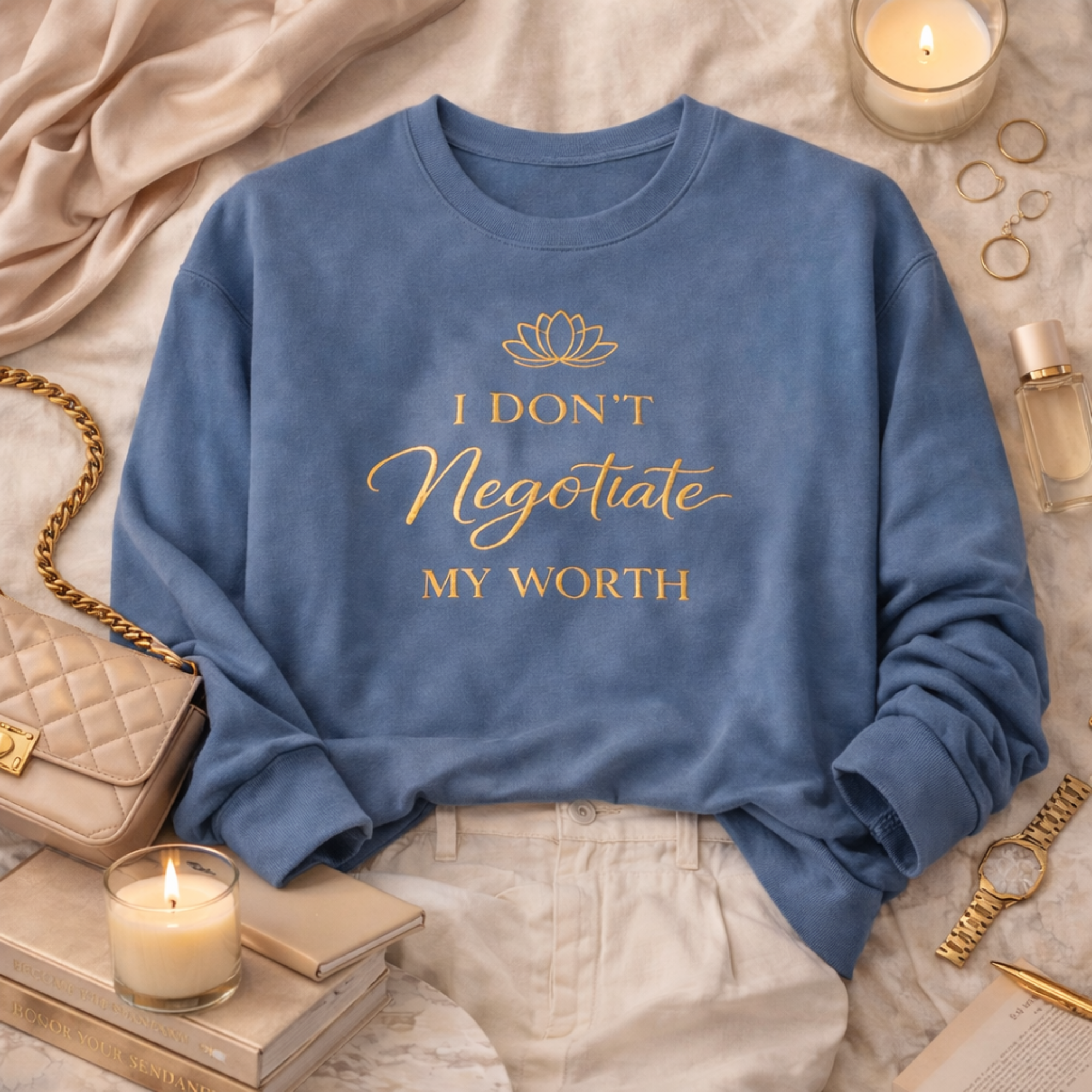 I Don't Negotiate My Worth Luxe Crewneck Sweatshirt