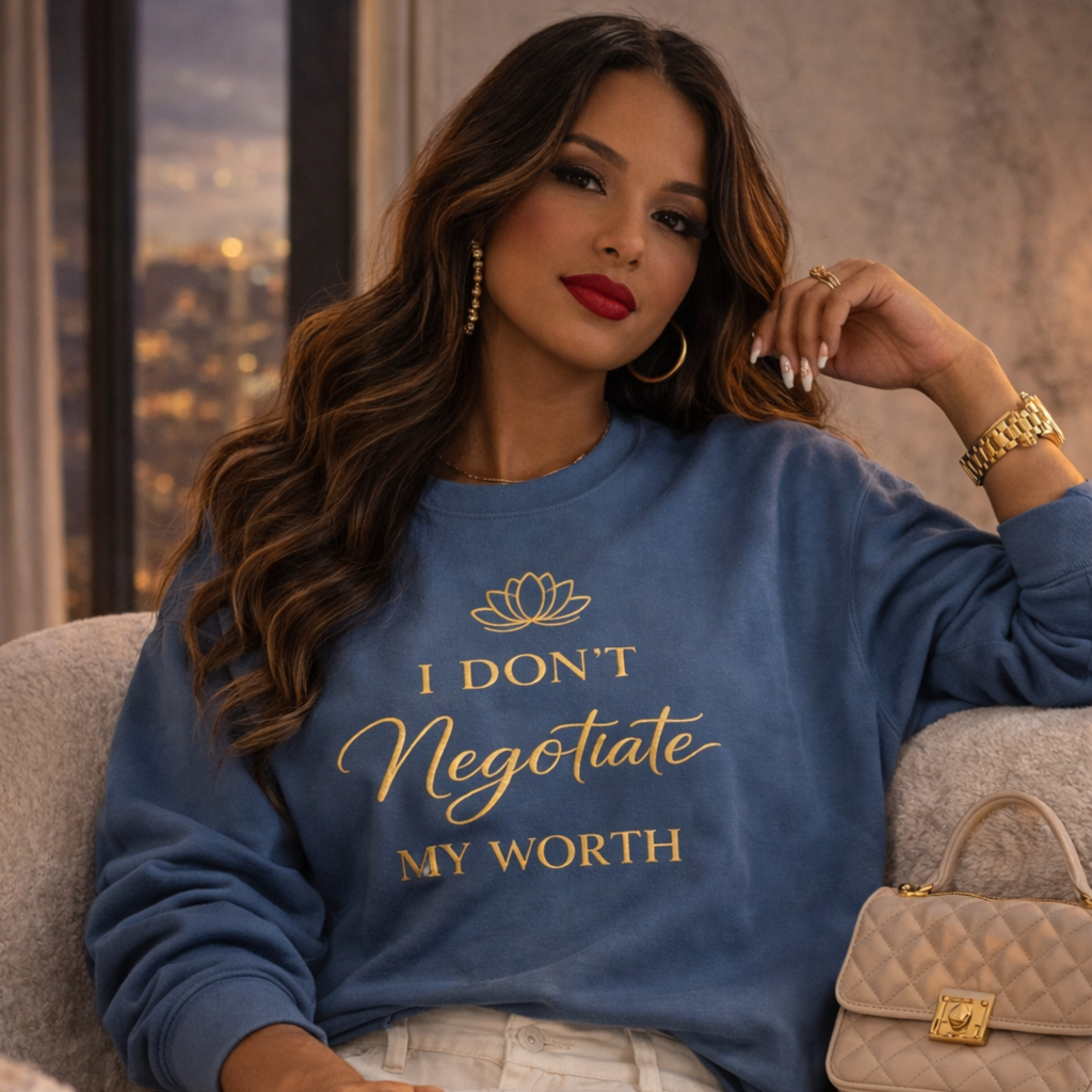 I Don't Negotiate My Worth Luxe Crewneck Sweatshirt