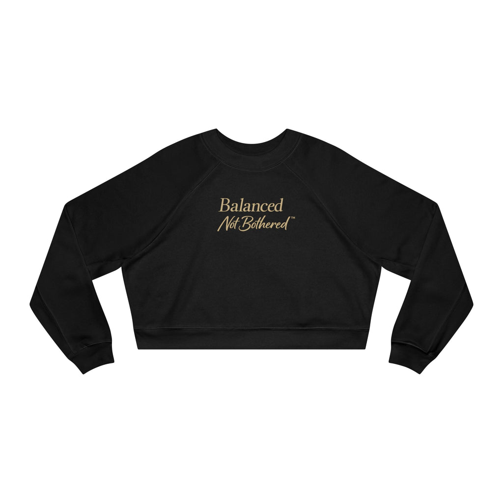 Balanced Not Bothered™ Cropped Fleece Pullover, Gold Script Navy Sweatshirt