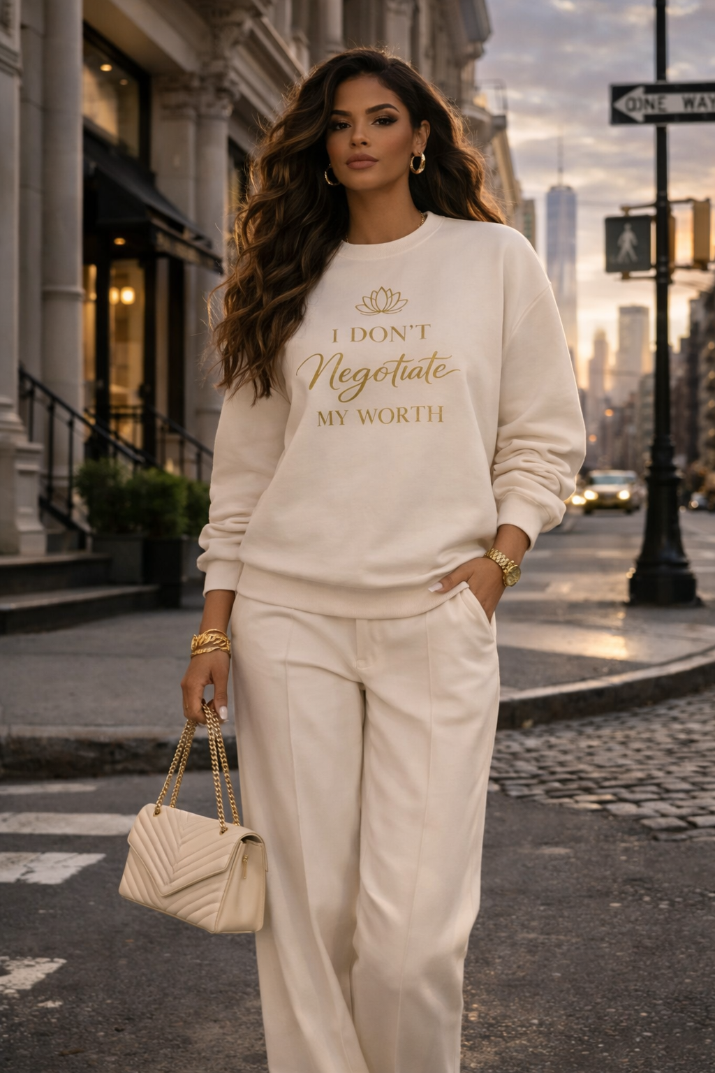 I Don't Negotiate My Worth Luxe Crewneck Sweatshirt