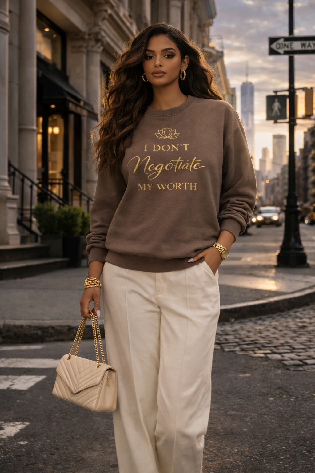 I Don't Negotiate My Worth Luxe Crewneck Sweatshirt