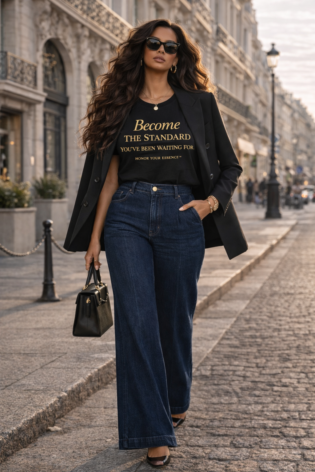 Become The Standard Gold Typography Tee | Empowerment Statement Shirt