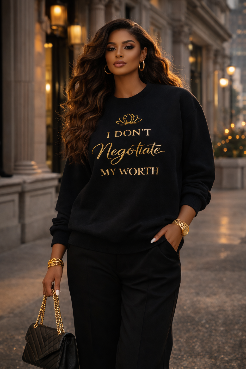 I Don't Negotiate My Worth Luxe Crewneck Sweatshirt