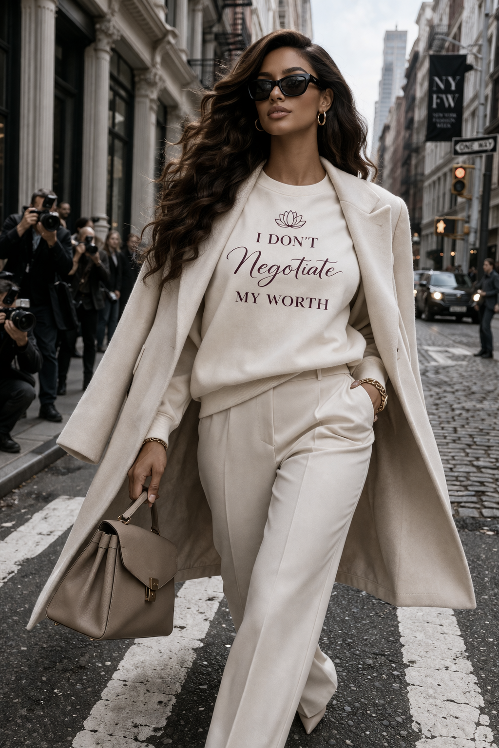 I Don’t Negotiate My Worth Lotus Crewneck Sweatshirt